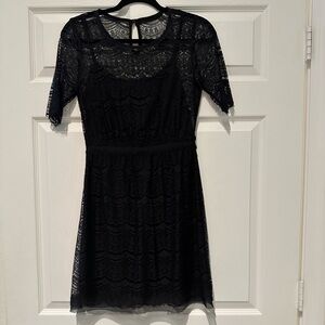 Black dress - with lace layer